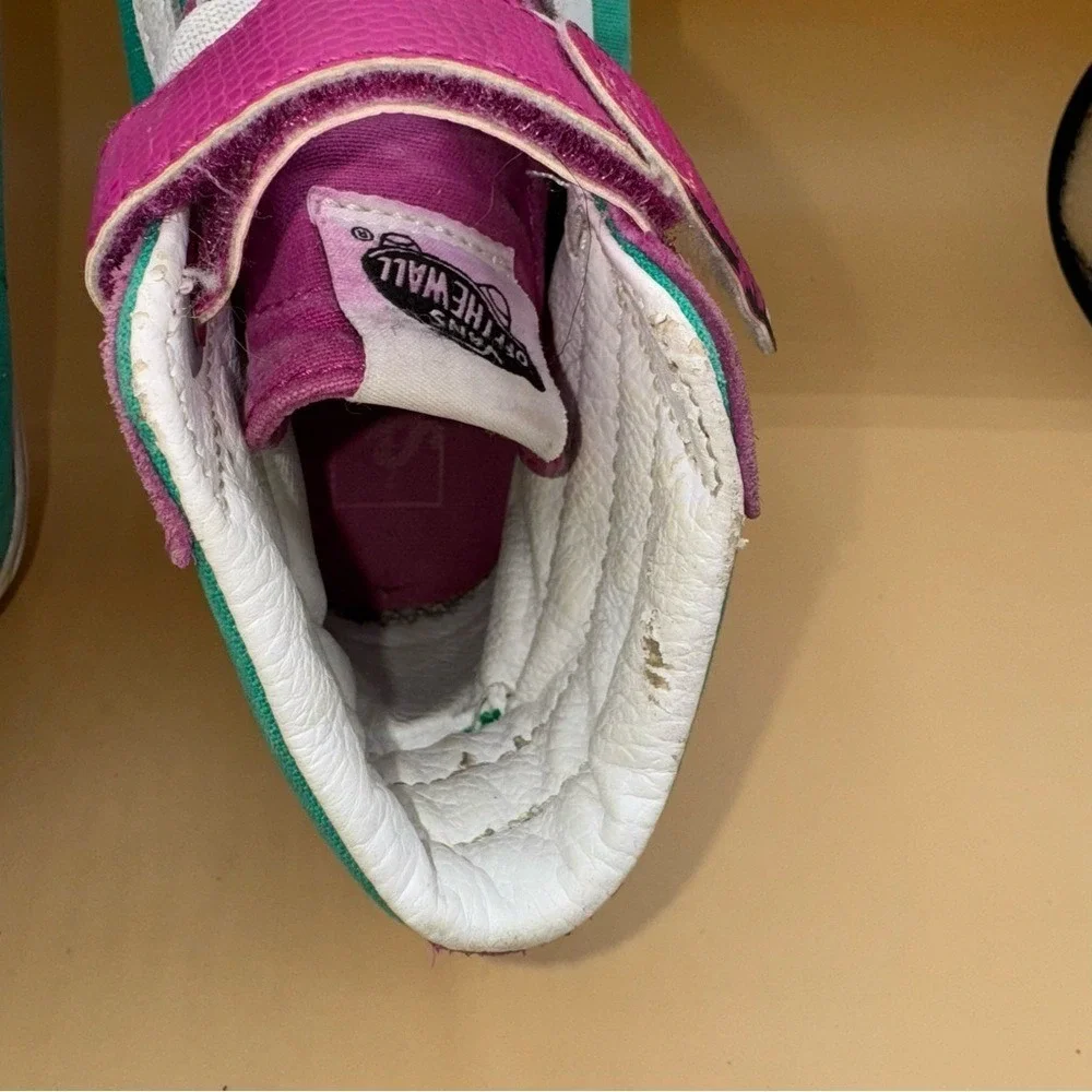 Vans Kids Purple & Green Dino Sk8-Hi Reissue 138 Sneakers, Kids Size 3, Preowned